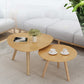 Massief houten salontafelset met 3 poten, moderne geometrische cocktailtafel