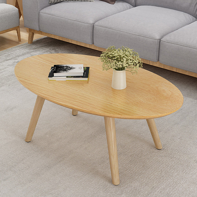 Massief houten salontafelset met 3 poten, moderne geometrische cocktailtafel