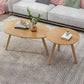 Massief houten salontafelset met 3 poten, moderne geometrische cocktailtafel