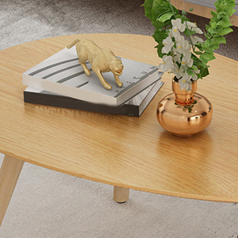 Massief houten salontafelset met 3 poten, moderne geometrische cocktailtafel