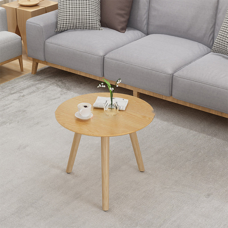 Massief houten salontafelset met 3 poten, moderne geometrische cocktailtafel