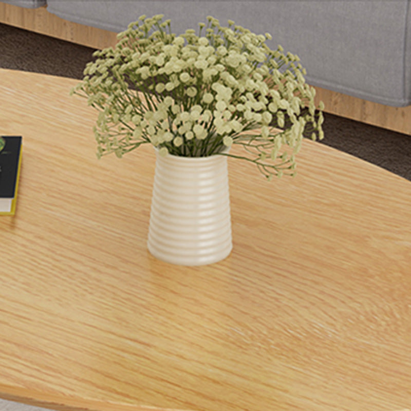Massief houten salontafelset met 3 poten, moderne geometrische cocktailtafel