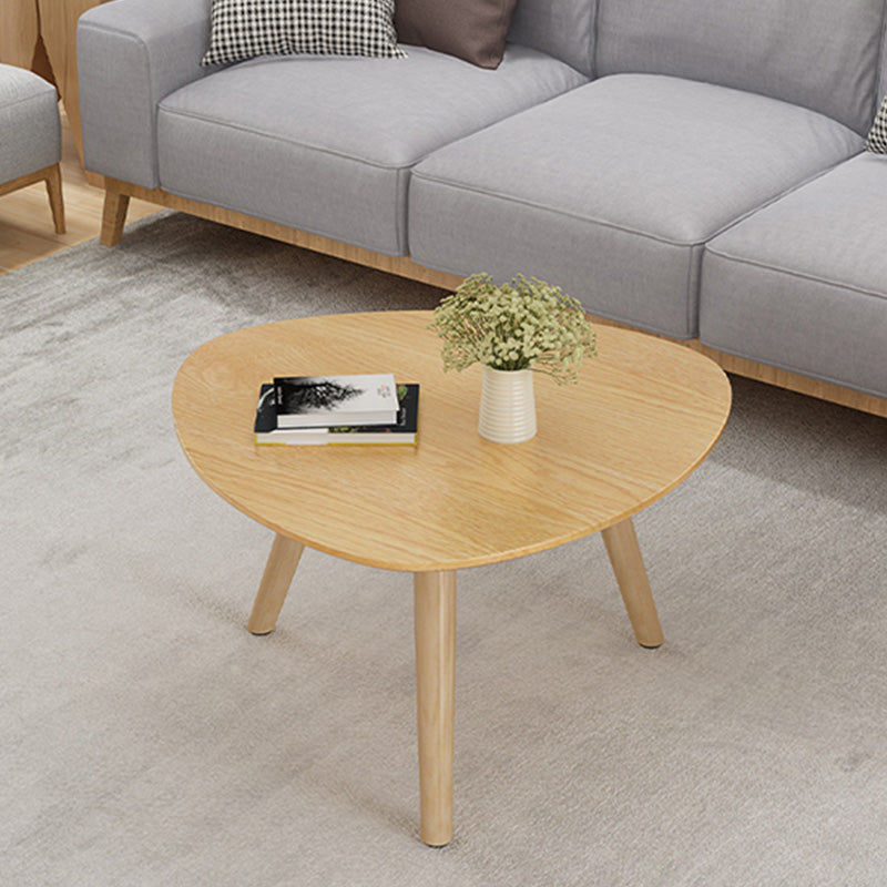 Massief houten salontafelset met 3 poten, moderne geometrische cocktailtafel