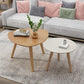 Massief houten salontafelset met 3 poten, moderne geometrische cocktailtafel