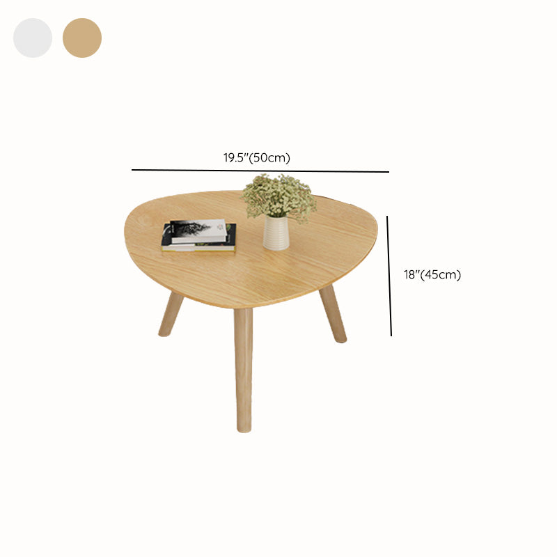 Massief houten salontafelset met 3 poten, moderne geometrische cocktailtafel