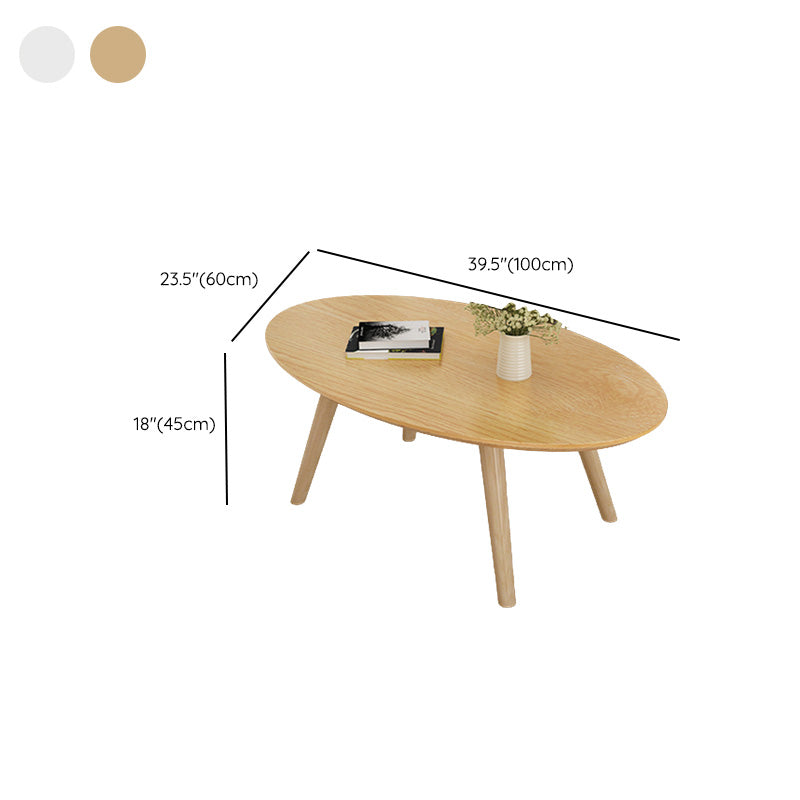 Massief houten salontafelset met 3 poten, moderne geometrische cocktailtafel
