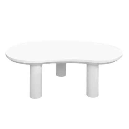Contemporary Coffee Table 3 Legs Solid Wood Coffee Cocktail Table White Clearhalo 'Coffee & Accent Tables' 'Coffee Tables' 'coffee_tables' 'furn' 'furn_coffee_tables' 'Furniture' 'Living Room Furniture' 7359254