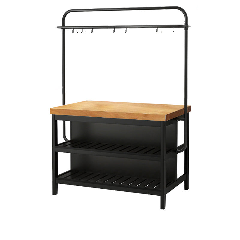 Home Dining Kitchen Island Table Modern Wooden Rectangular Prep Table With Rack Clearhalo 'furn' 'furn_kitchen_islands_carts' 'Furniture' 'Kitchen & Dining Furniture' 'Kitchen Islands & Carts' 'kitchen_islands_carts' 7359531