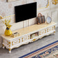 Glam TV Media Stand Open Storage TV Media Console with Drawers Stone Clearhalo 'furn' 'furn_tv_stands_entertainment_centers' 'Furniture' 'Living Room Furniture' 'TV Stands & Entertainment Centers' 'TV Stands & Media Storage Furniture' 'tv_stands_entertainment_centers' 7359631
