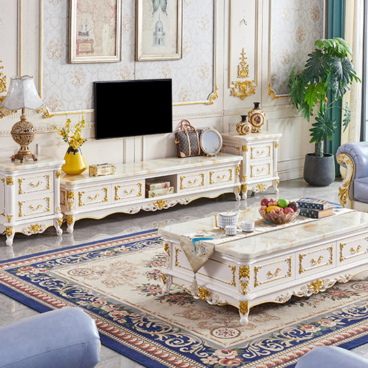 Glam TV Media Stand Open Storage TV Media Console with Drawers Clearhalo 'furn' 'furn_tv_stands_entertainment_centers' 'Furniture' 'Living Room Furniture' 'TV Stands & Entertainment Centers' 'TV Stands & Media Storage Furniture' 'tv_stands_entertainment_centers' 7359641