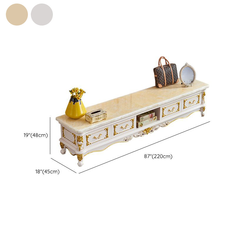 Glam TV Media Stand Open Storage TV Media Console with Drawers Clearhalo 'furn' 'furn_tv_stands_entertainment_centers' 'Furniture' 'Living Room Furniture' 'TV Stands & Entertainment Centers' 'TV Stands & Media Storage Furniture' 'tv_stands_entertainment_centers' 7359645