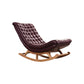 Chaise de chaise chaise intérieure de loisirs en bois moderne chaise à bascule rembourrée