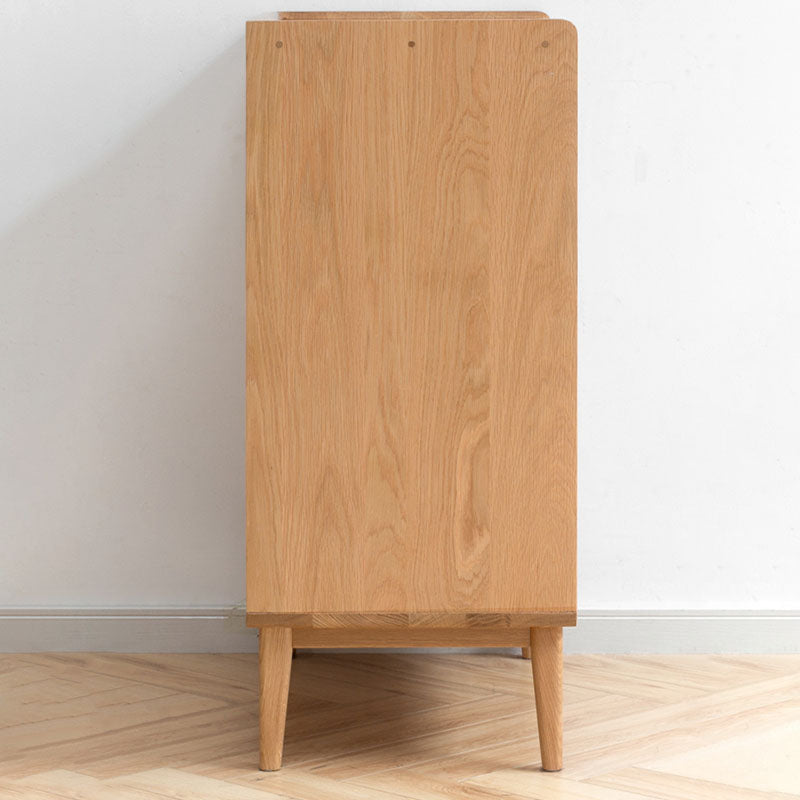 Modern Dining Server Oak Glass Doors Buffet Server for Dining Room Clearhalo 'buffet_sideboard' 'Buffets & Sideboards' 'furn' 'furn_buffet_sideboard' 'Furniture' 'Kitchen & Dining Furniture' 7359706