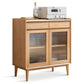 Modern Dining Server Oak Glass Doors Buffet Server for Dining Room Clearhalo 'buffet_sideboard' 'Buffets & Sideboards' 'furn' 'furn_buffet_sideboard' 'Furniture' 'Kitchen & Dining Furniture' 7359707