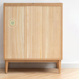 Modern Dining Server Oak Glass Doors Buffet Server for Dining Room Clearhalo 'buffet_sideboard' 'Buffets & Sideboards' 'furn' 'furn_buffet_sideboard' 'Furniture' 'Kitchen & Dining Furniture' 7359711