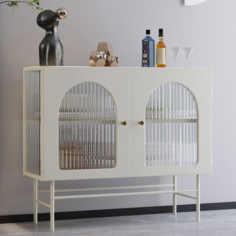 Tavolo a buffet in metallo con porte di vetro contemporanee con 2 porte