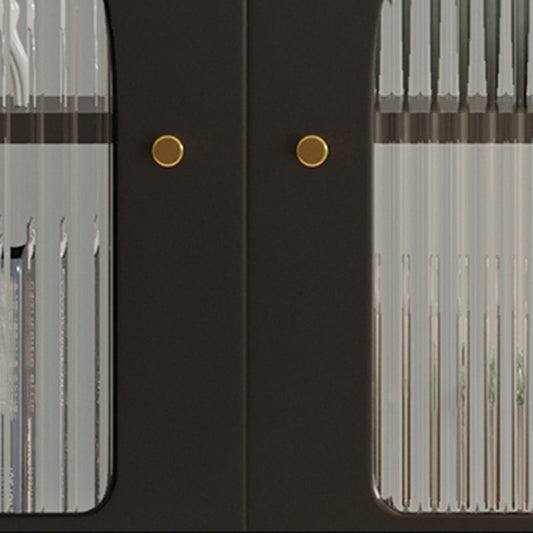 Tavolo a buffet in metallo con porte di vetro contemporanee con 2 porte