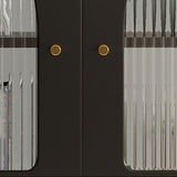 Tavolo a buffet in metallo con porte di vetro contemporanee con 2 porte