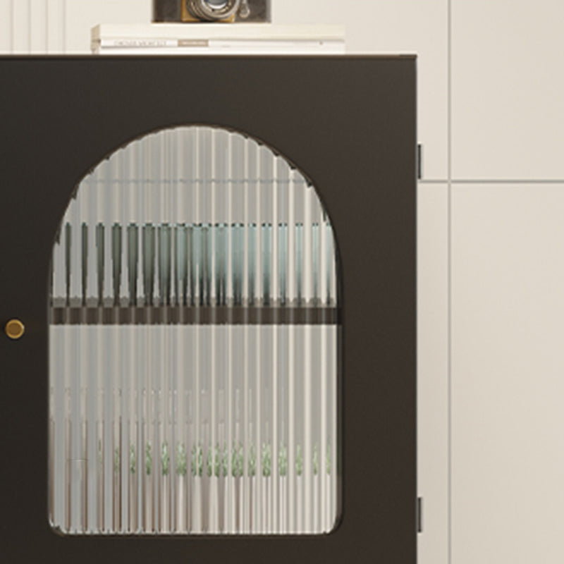 Tavolo a buffet in metallo con porte di vetro contemporanee con 2 porte