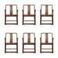 Modern Kitchen Dining Chair Solid Wood Open Back Dining Chair Nut-Brown 6 Piece Set Clearhalo 'Dining Chairs' 'Dining Tables & Seating' 'dining_chair' 'furn' 'furn_dining_chair' 'Furniture' 'Kitchen & Dining Furniture' 7359931
