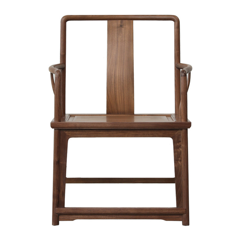 Modern Kitchen Dining Chair Solid Wood Open Back Dining Chair Nut-Brown 1 Piece Clearhalo 'Dining Chairs' 'Dining Tables & Seating' 'dining_chair' 'furn' 'furn_dining_chair' 'Furniture' 'Kitchen & Dining Furniture' 7359935