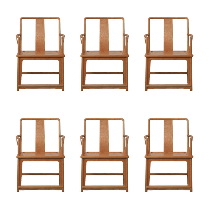 Modern Kitchen Dining Chair Solid Wood Open Back Dining Chair Cherry 6 Piece Set Clearhalo 'Dining Chairs' 'Dining Tables & Seating' 'dining_chair' 'furn' 'furn_dining_chair' 'Furniture' 'Kitchen & Dining Furniture' 7359941