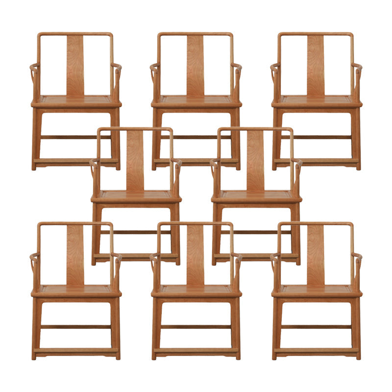 Modern Kitchen Dining Chair Solid Wood Open Back Dining Chair Cherry 8 Piece Set Clearhalo 'Dining Chairs' 'Dining Tables & Seating' 'dining_chair' 'furn' 'furn_dining_chair' 'Furniture' 'Kitchen & Dining Furniture' 7359943