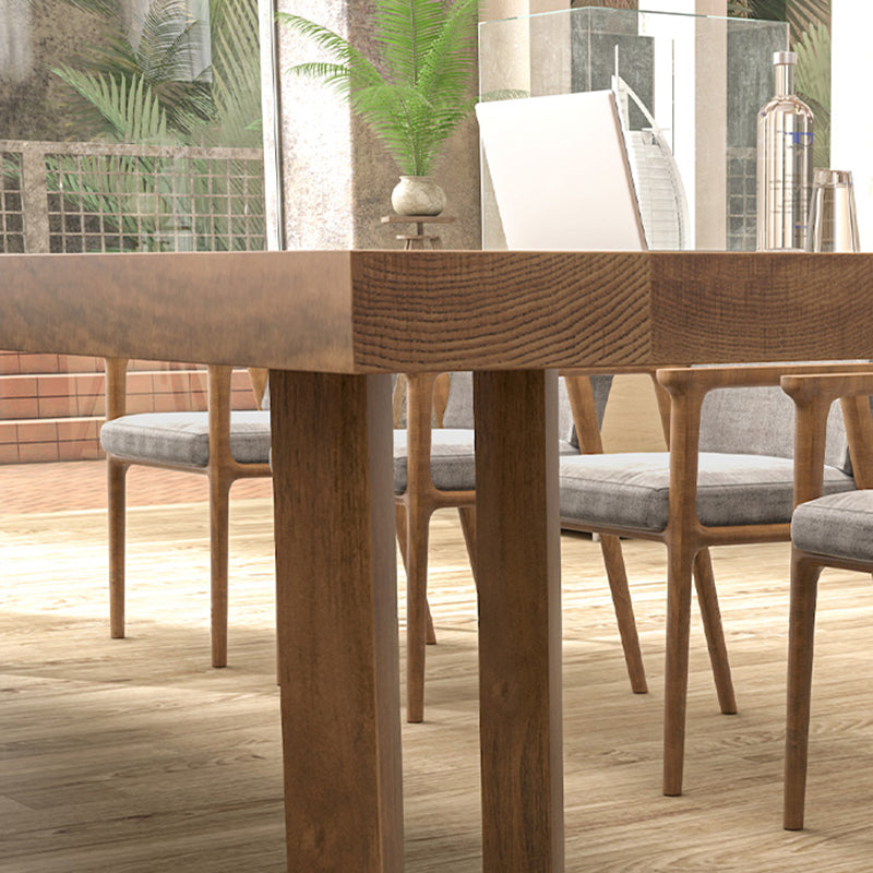 Modern Wood Office Desk Rectangular Shape Task Desk with 2 Legs in Brown Clearhalo 'furn' 'furn_office_desk' 'Furniture' 'Office Desks' 'Office Furniture' 'office_desk' 7360054