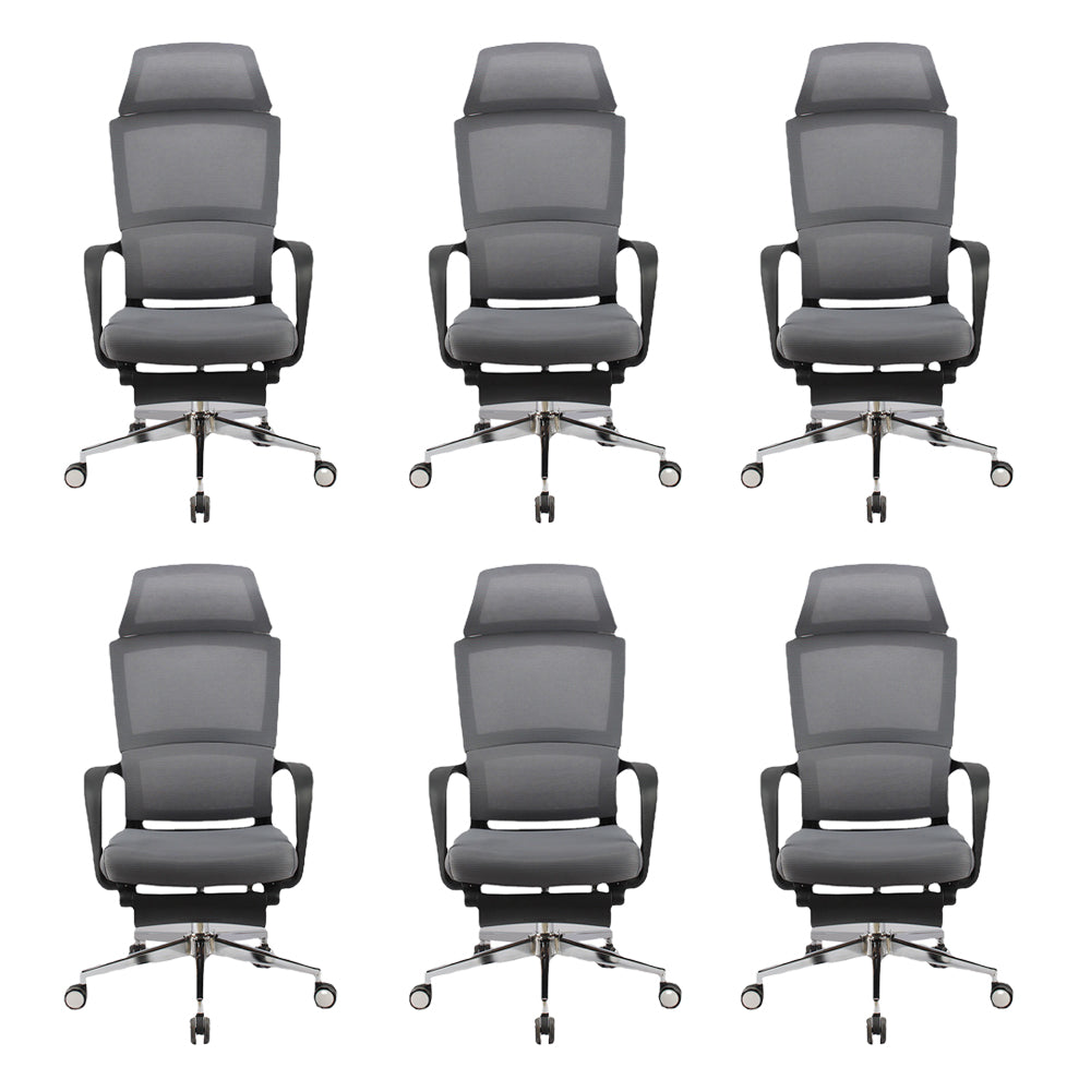 Modern Slide Office Chair Fixed Arms No Distressing Chair with Breathable Back 6 Piece Set Clearhalo 'furn' 'furn_office_chair' 'Furniture' 'Office Chairs' 'Office Furniture' 'office_chair' 7360113