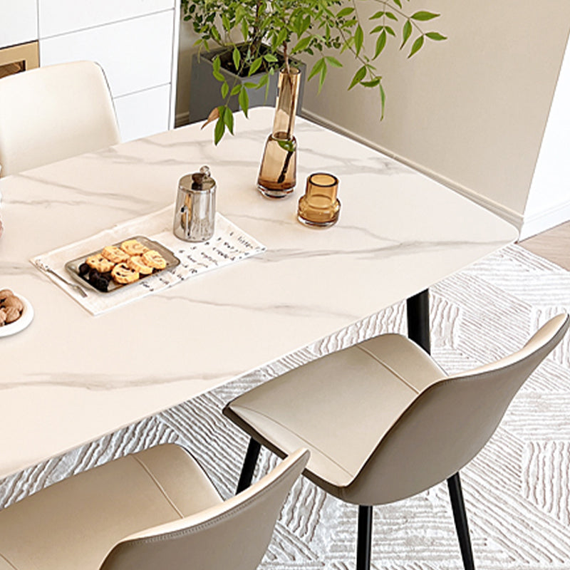 Sintered Stone Dining Table 4 Legs Dining Room Table for Kitchen Clearhalo 'Dining Tables & Seating' 'Dining Tables' 'dining_table' 'furn' 'furn_dining_table' 'Furniture' 'Kitchen & Dining Furniture' 7360678