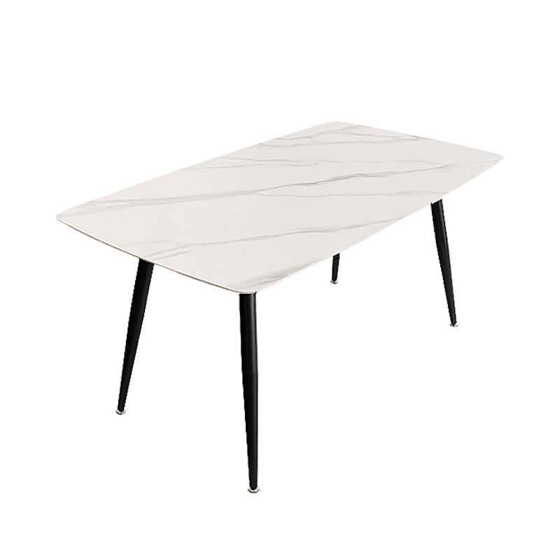Sintered Stone Dining Table 4 Legs Dining Room Table for Kitchen Clearhalo 'Dining Tables & Seating' 'Dining Tables' 'dining_table' 'furn' 'furn_dining_table' 'Furniture' 'Kitchen & Dining Furniture' 7360680