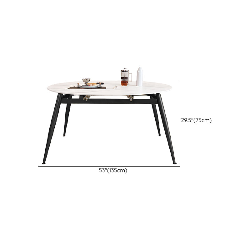 Sintered Stone Dining Table 4 Legs Dining Room Table for Kitchen Clearhalo 'Dining Tables & Seating' 'Dining Tables' 'dining_table' 'furn' 'furn_dining_table' 'Furniture' 'Kitchen & Dining Furniture' 7360685