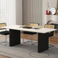 Table à manger rectangulaire avec cadre noir, Table de dinette moderne pour cuisine