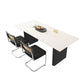 Table à manger rectangulaire avec cadre noir, Table de dinette moderne pour cuisine
