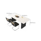Table à manger rectangulaire avec cadre noir, Table de dinette moderne pour cuisine