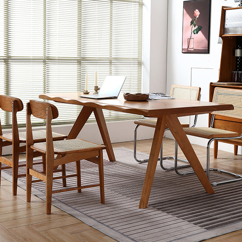Brown 4 Legs Dining Room Dinner Kitchen Table Modern Dining Room Table Clearhalo 'Dining Tables & Seating' 'Dining Tables' 'dining_table' 'furn' 'furn_dining_table' 'Furniture' 'Kitchen & Dining Furniture' 7360699