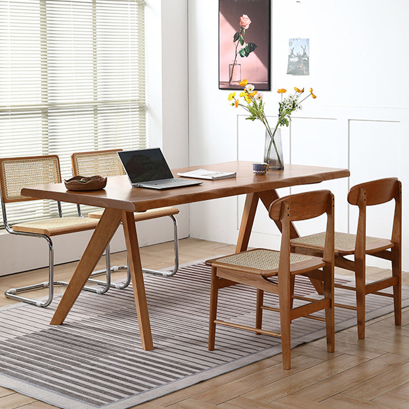 Brown 4 Legs Dining Room Dinner Kitchen Table Modern Dining Room Table Clearhalo 'Dining Tables & Seating' 'Dining Tables' 'dining_table' 'furn' 'furn_dining_table' 'Furniture' 'Kitchen & Dining Furniture' 7360702