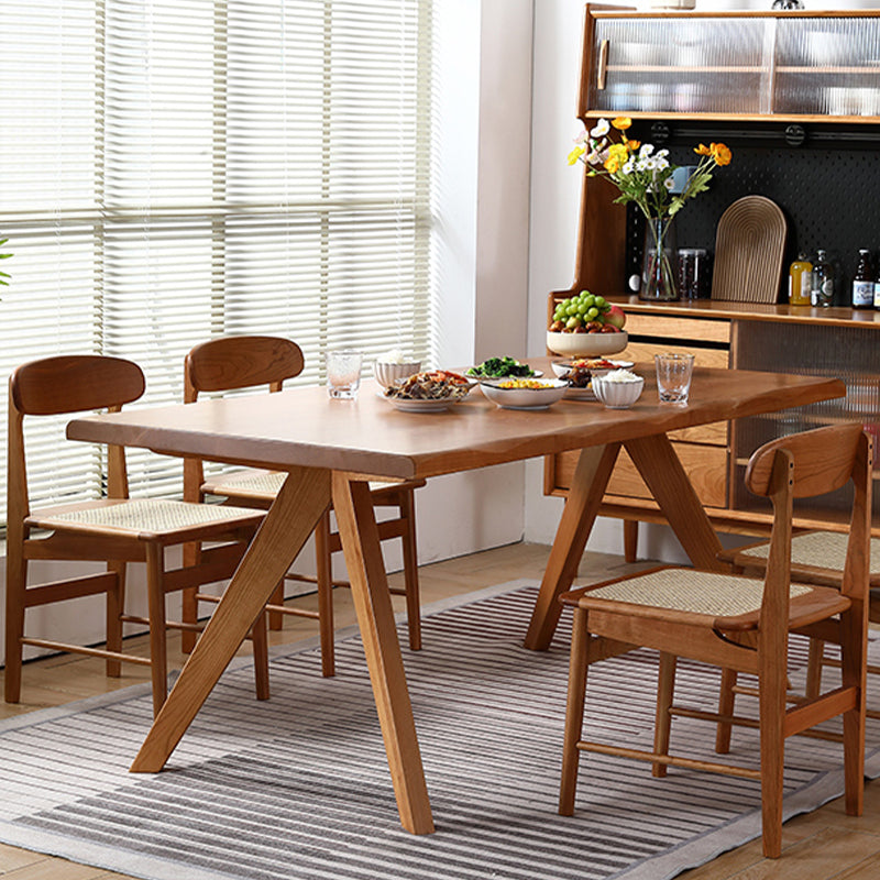 Brown 4 Legs Dining Room Dinner Kitchen Table Modern Dining Room Table Clearhalo 'Dining Tables & Seating' 'Dining Tables' 'dining_table' 'furn' 'furn_dining_table' 'Furniture' 'Kitchen & Dining Furniture' 7360704
