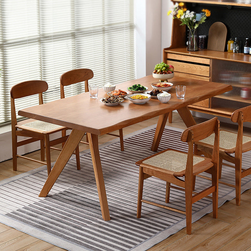Brown 4 Legs Dining Room Dinner Kitchen Table Modern Dining Room Table Clearhalo 'Dining Tables & Seating' 'Dining Tables' 'dining_table' 'furn' 'furn_dining_table' 'Furniture' 'Kitchen & Dining Furniture' 7360706