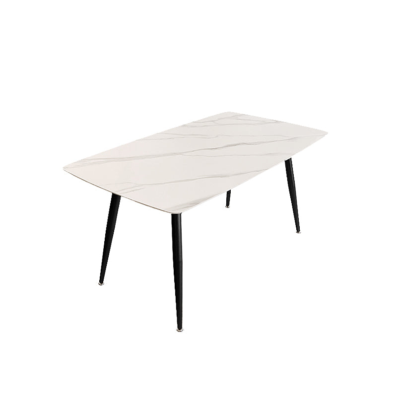 4 Legs Dining Table White Sintered Stone Dining Table for Kitchen Without Chairs Clearhalo 'Dining Tables & Seating' 'Dining Tables' 'dining_table' 'furn' 'furn_dining_table' 'Furniture' 'Kitchen & Dining Furniture' 7360737