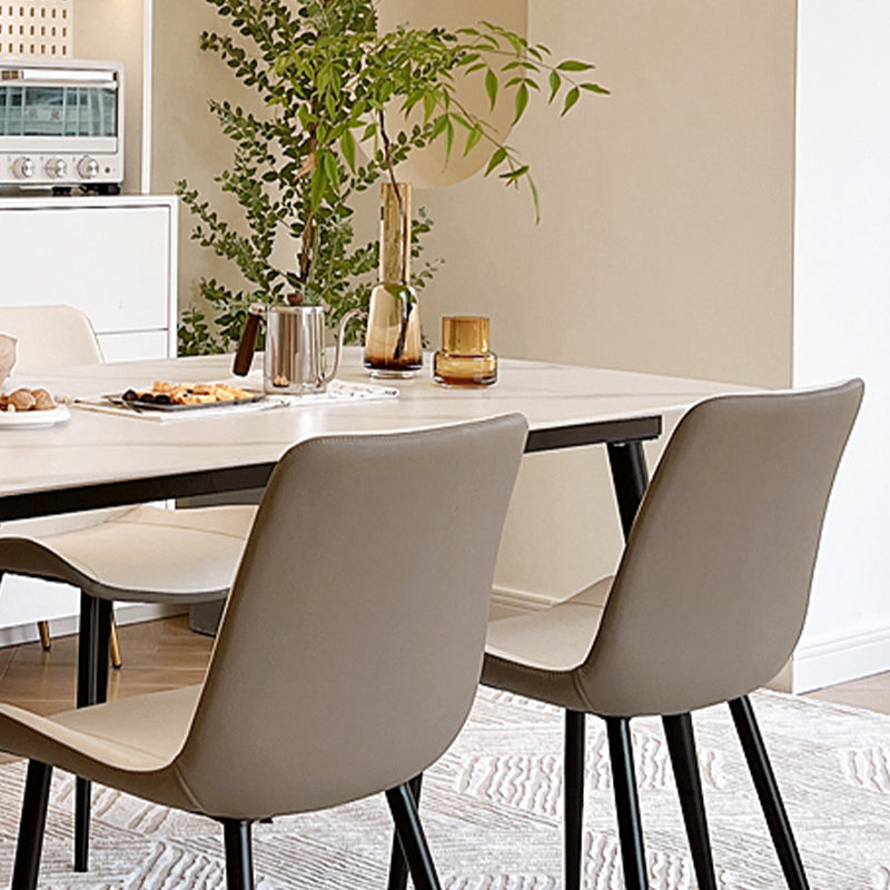 4 Legs Dining Table White Sintered Stone Dining Table for Kitchen Clearhalo 'Dining Tables & Seating' 'Dining Tables' 'dining_table' 'furn' 'furn_dining_table' 'Furniture' 'Kitchen & Dining Furniture' 7360744