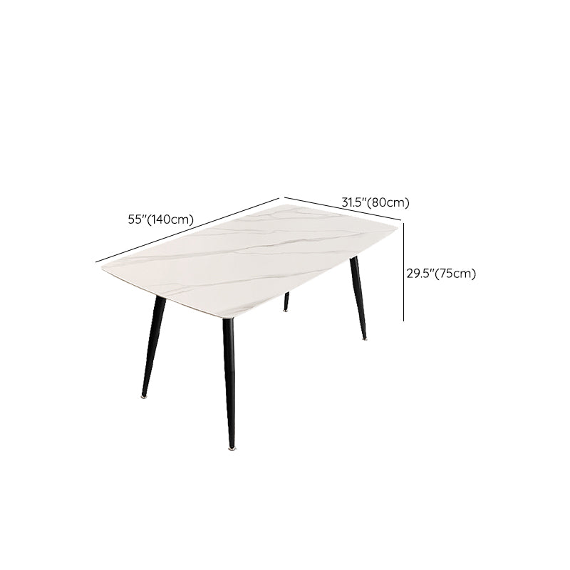 4 Legs Dining Table White Sintered Stone Dining Table for Kitchen Clearhalo 'Dining Tables & Seating' 'Dining Tables' 'dining_table' 'furn' 'furn_dining_table' 'Furniture' 'Kitchen & Dining Furniture' 7360751