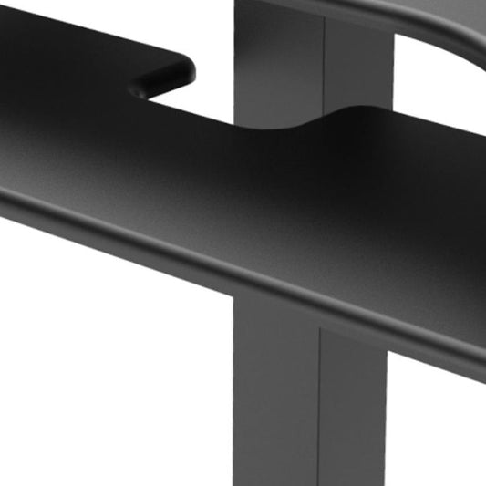 Table d'ordinateur portable mobile de forme rectangulaire Bureau d'écriture en bois en noir / blanc