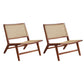 Solid Wood Armless Chair Woven Back Lounge Chair for Living Room Walnut Fabric 2 Piece Set Clearhalo 'Accent Chairs' 'accent_chairs' 'Chairs & Seating' 'furn' 'furn_accent_chairs' 'Furniture' 'Living Room Furniture' 7361171