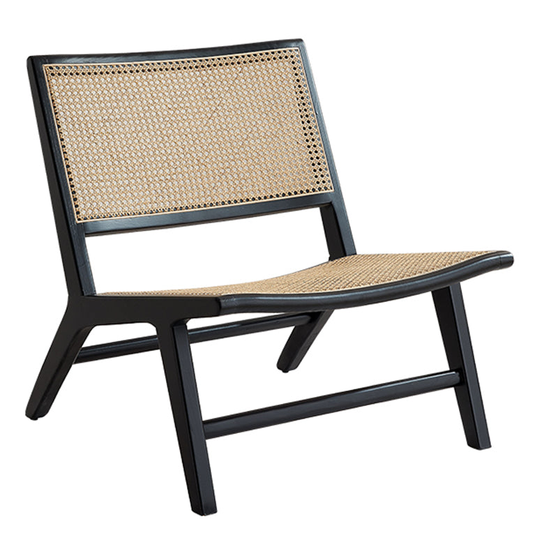 Solid Wood Armless Chair Woven Back Lounge Chair for Living Room Black Fabric 1 Piece Clearhalo 'Accent Chairs' 'accent_chairs' 'Chairs & Seating' 'furn' 'furn_accent_chairs' 'Furniture' 'Living Room Furniture' 7361173