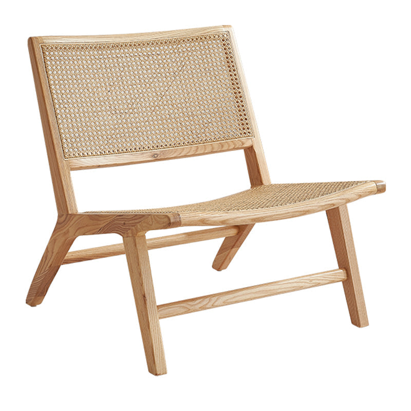 Solid Wood Armless Chair Woven Back Lounge Chair for Living Room Natural Fabric 1 Piece Clearhalo 'Accent Chairs' 'accent_chairs' 'Chairs & Seating' 'furn' 'furn_accent_chairs' 'Furniture' 'Living Room Furniture' 7361177