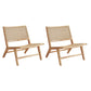Solid Wood Armless Chair Woven Back Lounge Chair for Living Room Natural Fabric 2 Piece Set Clearhalo 'Accent Chairs' 'accent_chairs' 'Chairs & Seating' 'furn' 'furn_accent_chairs' 'Furniture' 'Living Room Furniture' 7361179