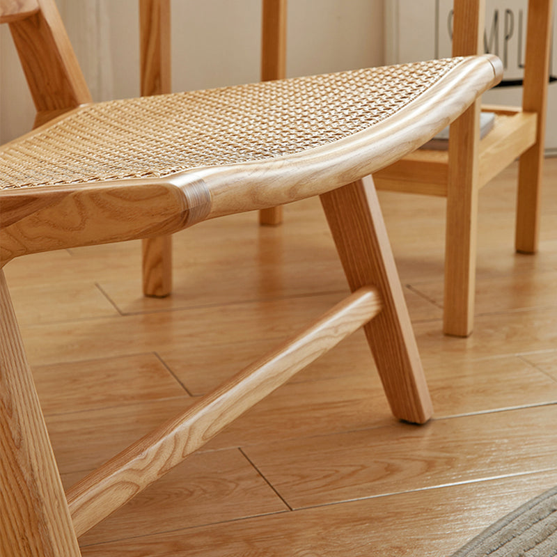 Solid Wood Armless Chair Woven Back Lounge Chair for Living Room Clearhalo 'Accent Chairs' 'accent_chairs' 'Chairs & Seating' 'furn' 'furn_accent_chairs' 'Furniture' 'Living Room Furniture' 7361183
