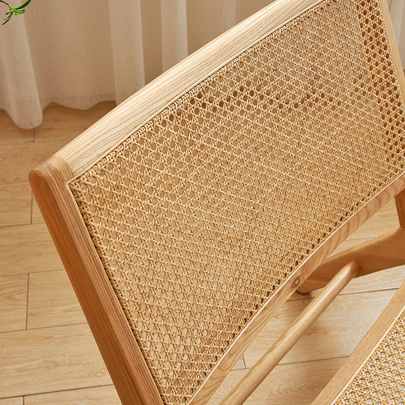 Solid Wood Armless Chair Woven Back Lounge Chair for Living Room Clearhalo 'Accent Chairs' 'accent_chairs' 'Chairs & Seating' 'furn' 'furn_accent_chairs' 'Furniture' 'Living Room Furniture' 7361184