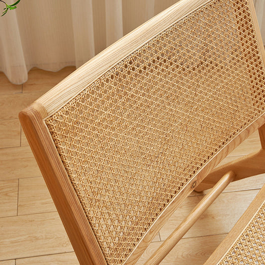 Solid Wood Armless Chair Woven Back Lounge Chair for Living Room Clearhalo 'Accent Chairs' 'accent_chairs' 'Chairs & Seating' 'furn' 'furn_accent_chairs' 'Furniture' 'Living Room Furniture' 7361184